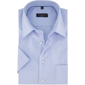 Eterna overhemd korte mouw strijkvrij comfort fit blauw