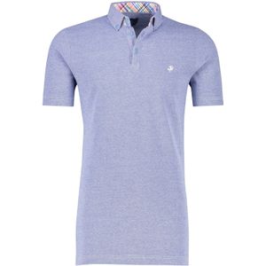 Katoenen Eden Valley polo normale fit blauw gemêleerd