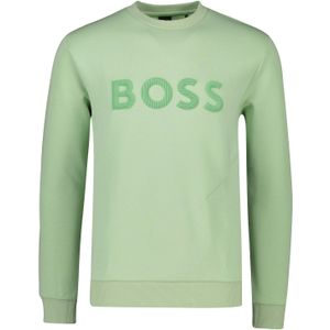Ronde hals Hugo Boss katoenen sweater groen Salbo