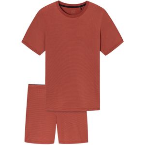 Schiesser pyjama kort model terracotta