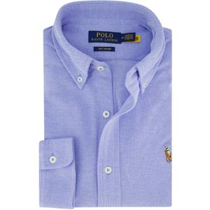 Katoenen Polo Ralph Lauren overhemd normale fit effen blauw