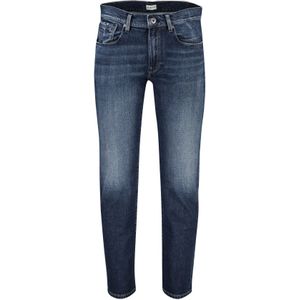 Butcher of Blue pantalon donkerblauw effen denim, katoen