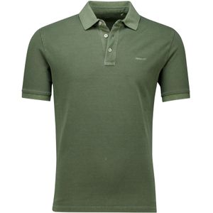 Gant polo groen effen 3 knoops Sunfaded SS 3 knoop