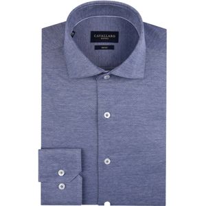Blauw uni Cavallaro business overhemd slim fit 100% katoen