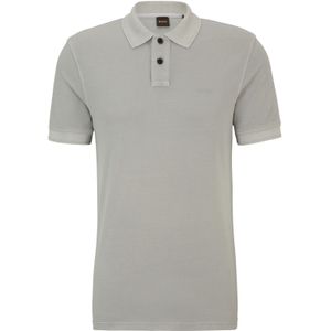 katoenen Boss orange polo normale fit effen grijs