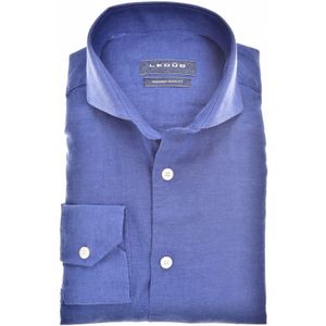Ledub zakelijk overhemd Modern Fit New blauw effen linnen