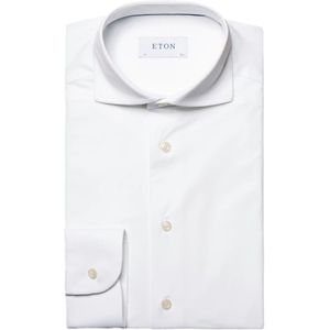 Four-way Eton stretch overhemd katoen slim fit wit