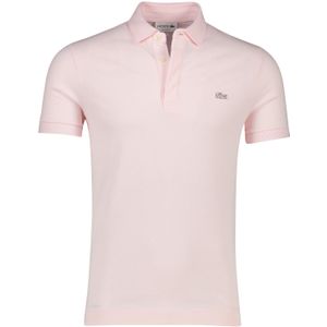 Lacoste polo katoen regular fit roze 3-knoops korte mouw