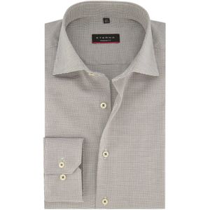 Eterna business overhemd Modern Fit grijs geruit katoen normale fit wide spread