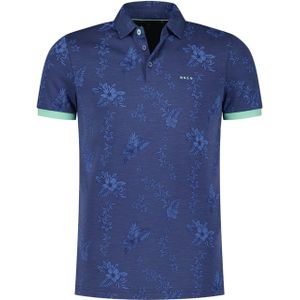 New Zealand polo normale fit geprint donkerblauw