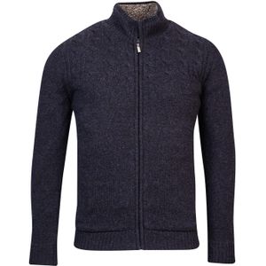 Baileys vest opstaande kraag donkerblauw rits zilver effen wol