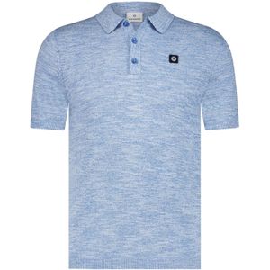 Blue Industry polo blauw gemeleerd 3-knoops