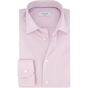 Eton business overhemd normale fit roze effen katoen wide spread