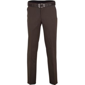 M.e.n.s. broek flatfront bruin stretch met riem