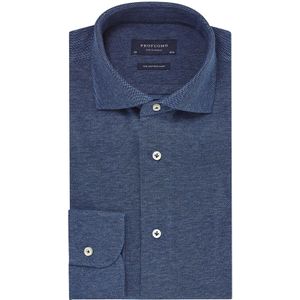 Profuomo knitted overhemd indigo blauw