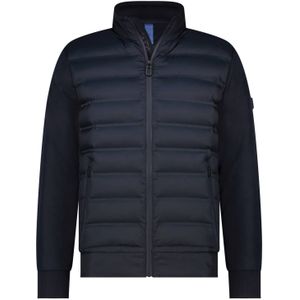 State of Art korte winterjas navy wijde fit polyester effen rits