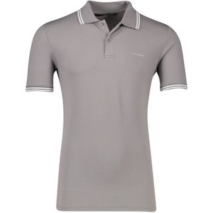 Airforce polo slim fit double stripe wit met wit katoen