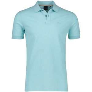 Hugo Boss polo lichtblauw uni katoen normale fit