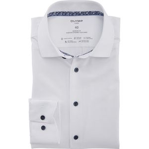 OLYMP Luxor 24/Seven overhemd mouwlengte 7 normale fit wit effen katoen