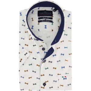 Overhemd Portofino Regular Fit strikjes print korte mouw