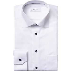 Eton business overhemd Signature Twill Classic Fit wit borstzak