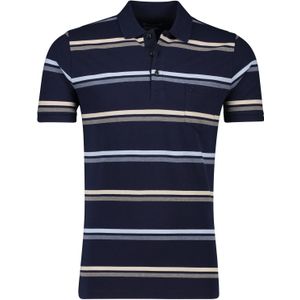Pierre Cardin poloshirt normale fit donkerblauw gestreept katoen