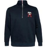 Tommy Hilfiger trui wijde fit met rits donkerblauw Big & Tall