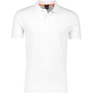 Katoenen Boss Orange Passenger polo effen wit slim fit