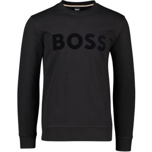 Zwarte Hugo Boss sweater uni ronde hals