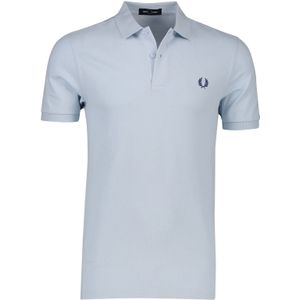 Fred Perry polo normale fit 2 knoops lichtblauw effen katoen