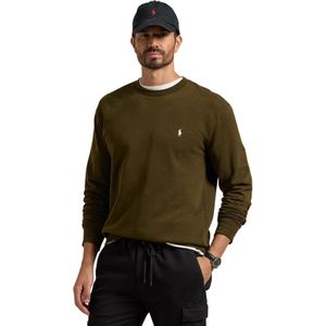 katoenen Ralph Lauren sweater donkergroen effen Big&Tall