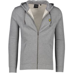 100% katoenen Lyle & Scott vest ronde hals grijs rits effen