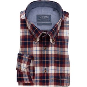 Ledub business overhemd Modern Fit rood geruit flanel normale fit