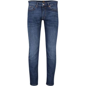 Hugo Boss jeans blauw effen katoen steekzakken
