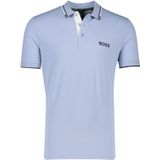 Hugo Boss regular fit polo blauw katoen 3-knoops stretch paddy