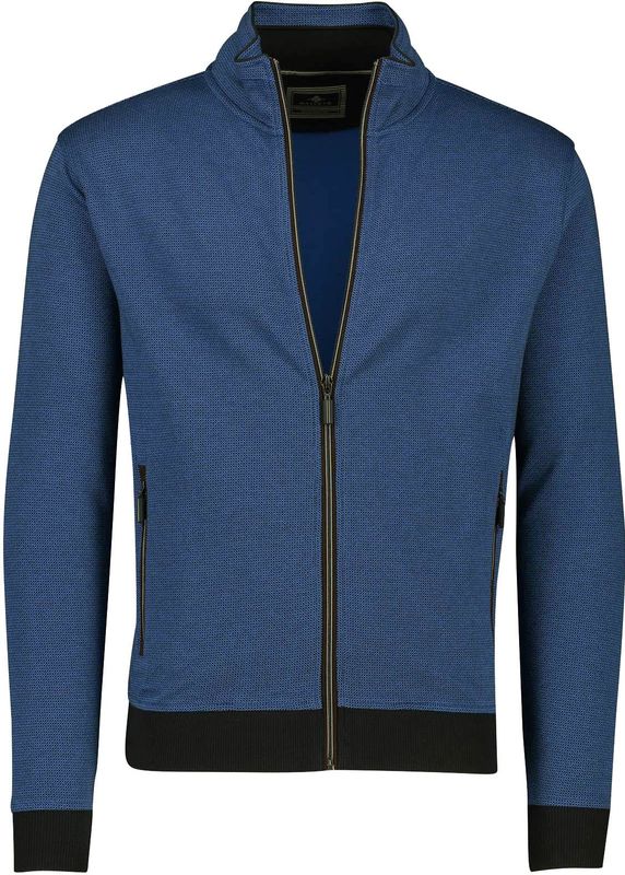 katoenen vest Baileys blauw print normale fit met rits