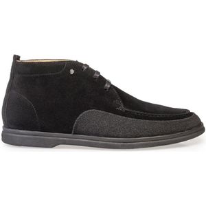 Floris van Bommel sneakers zwart effen leer en suede