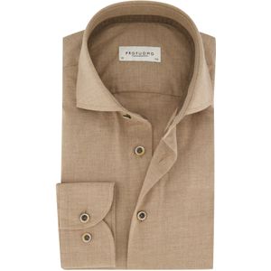 Profuomo overhemd beige gemeleerd