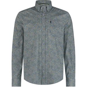 State of Art casual overhemd blauw geprint katoen wijde fit button-down boord