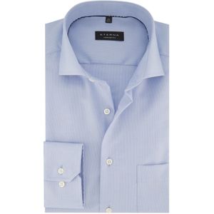 Eterna business overhemd Comfort Fit lichtblauw geprint katoen wijde fit strijkvrij