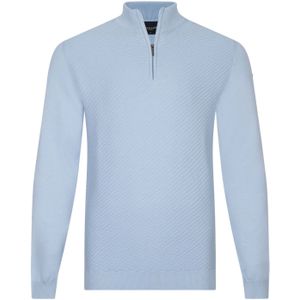 katoenen Cavallaro Loreo trui half zip lichtblauw