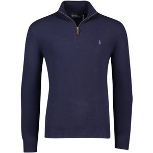 Polo Ralph Lauren trui donkerblauw effen merinowol opstaande kraag