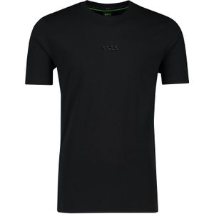 Hugo Boss t-shirt zwart effen katoen normale fit ronde hals