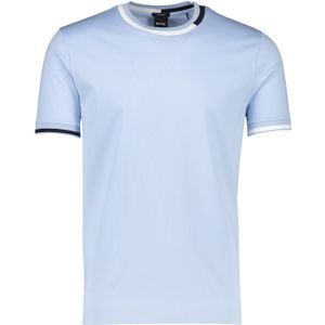 Hugo Boss T-shirt lichtblauw katoen effen ronde hals