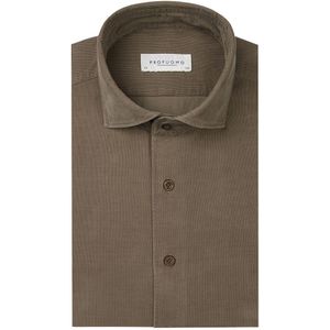 overhemd Profuomo slim fit groen corduroy