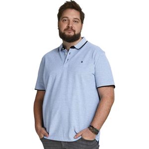 Jack&Jones polo Plus Size blauw effen katoen wijde fit