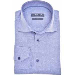 Ledub zakelijk overhemd Modern Fit blauw geprint katoen