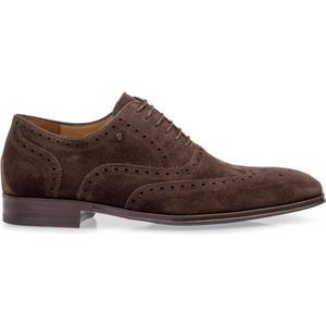 Floris van Bommel lage nette schoenen bruin effen leer en suede