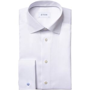 Eton business overhemd Signature Twill French Cuff wit effen