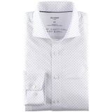 Olymp Luxor 24/Seven overhemd mouwlengte 7 normale fit wit gestipt katoen